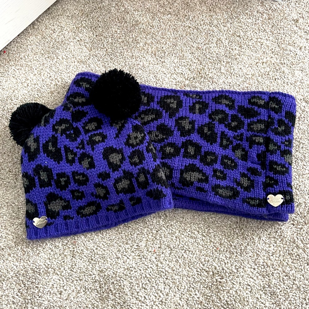 Betsey Johnson Scarf and Hat Set